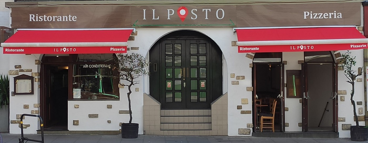 The Il Posto Ristorante Pizzeria storefront on Vauxhall Bridge Road, Victoria, London